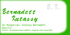 bernadett kutassy business card